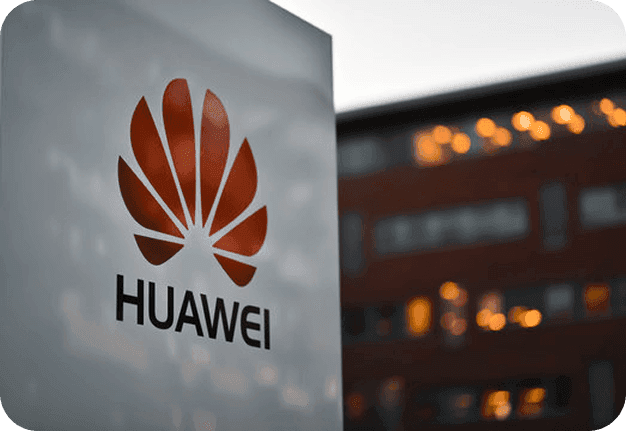Huawei brand signage on a building