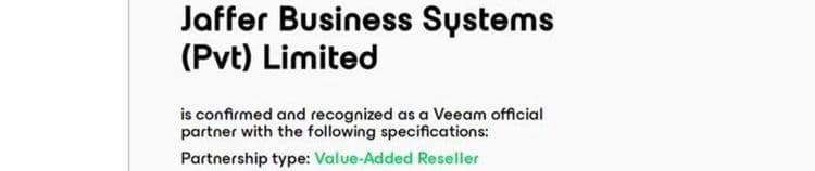 JBS Achieves Veeam Gold Partner Status in Pakistan