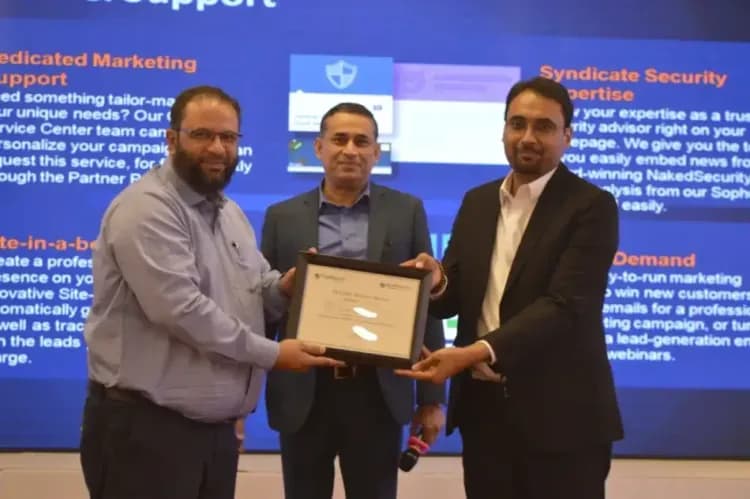 Jaffer Business Systems was honored with the award of Performing Partner of Sophos for 2019 in Pakistan